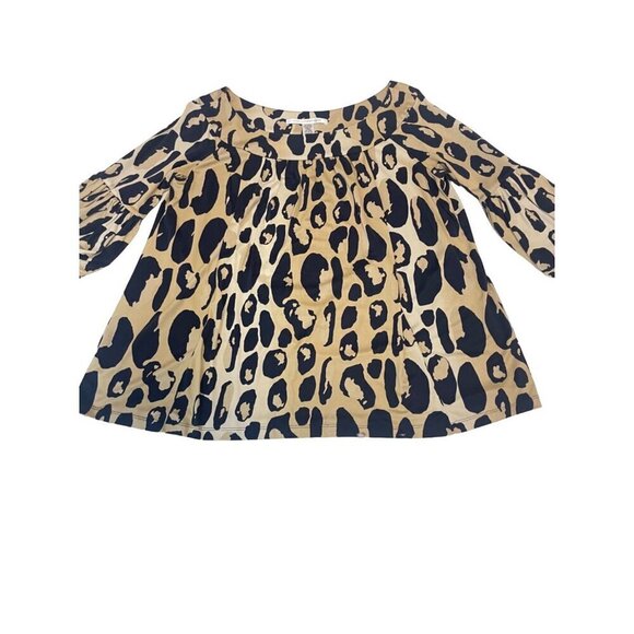 Diane Von Furstenberg Multicolor Animal Printed Pele silk blend Top Size 8 - Picture 4 of 6